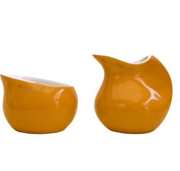 Luigi Colani Porzellan Zuckerschale orange
