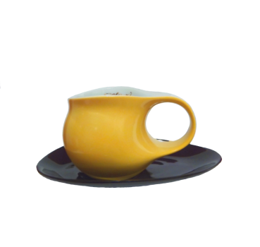 Luigi Colani Porzellan Espresso Tasse orange / schwarz