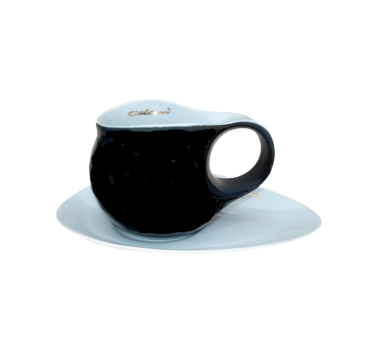 Luigi Colani Porzellan Espresso Tasse schwarz / weiß